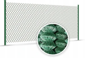 Siatka ogrodzeniowa pleciona zielona ocynkowana powlekana PVC 1,50x10 m