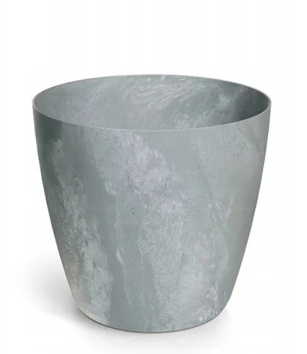 Doniczka plastikowa osłonka okrągła efekt betonu szara 19,8 cm