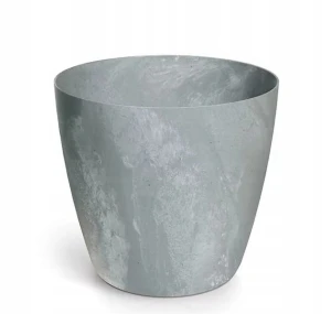 Doniczka plastikowa osłonka okrągła efekt betonu szara 11,9cm