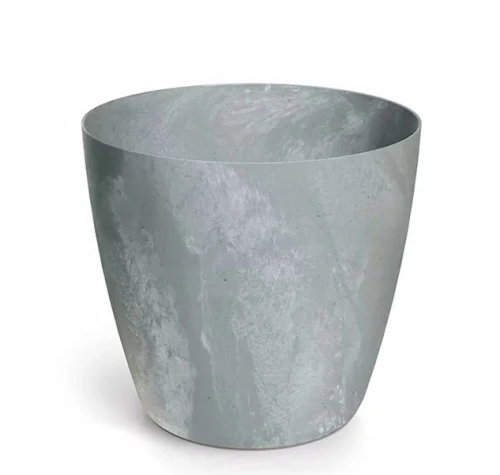 Doniczka plastikowa osłonka okrągła efekt betonu szara 11,9cm