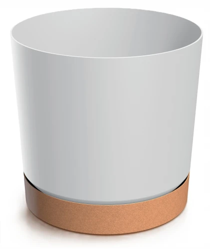 Doniczka plastikowa osłonka okrągła z podstawką biała 29,2 cm Tubo