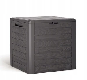 Skrzynia ogrodowa plastikowa imitacja drewna brązowa 46x55cm