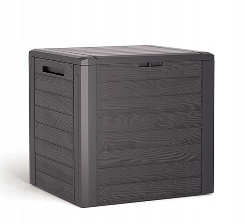 Skrzynia ogrodowa plastikowa imitacja drewna brązowa 46x55cm