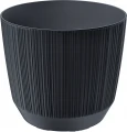 Doniczka plastikowa okrągła osłonka ryflowana antracyt 19,5 cm Ryfo