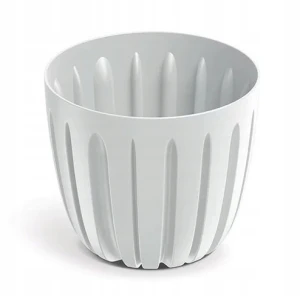 Doniczka plastikowa osłonka ryflowana biała 13,8cm Wario