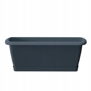 Doniczka plastikowa skrzynka balkonowa prostokątna antracyt 18x40cm Espana