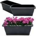 Doniczka plastikowa skrzynka balkonowa prostokątna antracyt 18x40cm