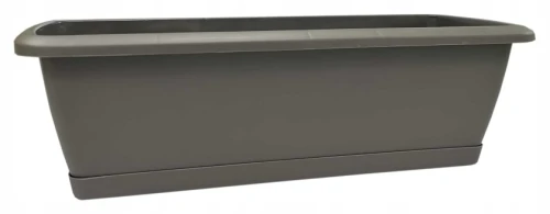 Doniczka plastikowa skrzynka balkonowa prostokątna szary kamienny 18x40cm