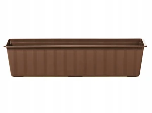 Doniczka plastikowa skrzynka balkonowa prostokątna brązowa 18x60cm Agro