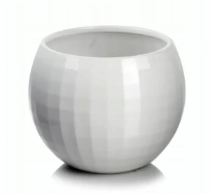 Doniczka ceramiczna osłonka okrągła kula biała 16cm