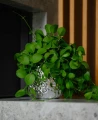 Doniczka ceramiczna osłonka okrągła nieregularne tłoczenia srebrna 18cm