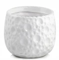 Doniczka ceramiczna osłonka okrągła tłoczenia biała 15cm