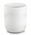 Doniczka ceramiczna osłonka okrągła klasyczna ryflowana biały mat 13cm
