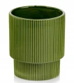 Doniczka ceramiczna osłonka okrągła ryflowana zielona 13cm
