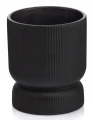 Doniczka ceramiczna osłonka okrągła kielich ryflowana czarny mat 13cm