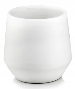 Doniczka ceramiczna osłonka okrągła klasyczna biały mat 13cm