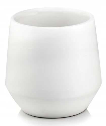 Doniczka ceramiczna osłonka okrągła klasyczna biały mat 13cm