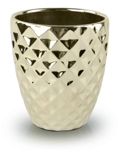 Osłonka ceramiczna osłonka elegancka tłoczenia glamour złota 13,5cm