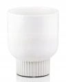 Doniczka ceramiczna osłonka okrągła ryflowana kielich biała 13cm