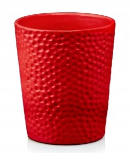 Doniczka ceramiczna osłonka okrągła tłoczenia czerwona 13cm