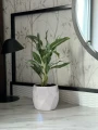 Doniczka ceramiczna osłonka okrągła geometryczna biała 12cm
