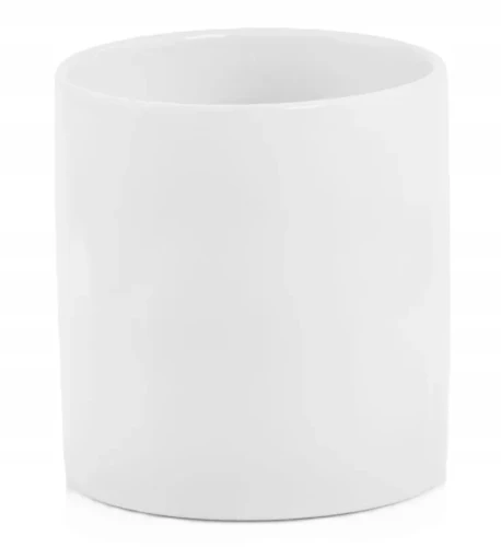 Doniczka ceramiczna osłonka okrągła gładka prosta biała 30cm