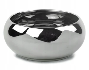Doniczka ceramiczna osłonka misa dekoracyjna klasyczna srebrna 14cm