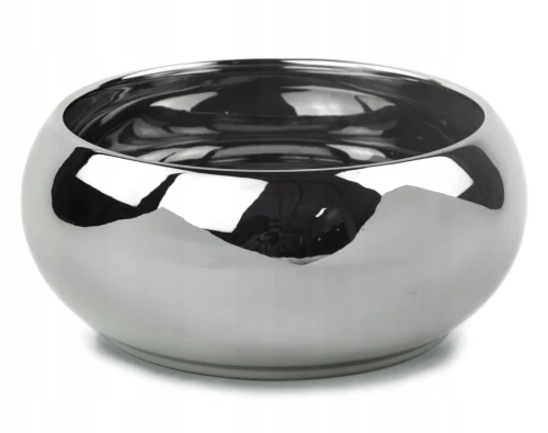 Doniczka ceramiczna osłonka misa dekoracyjna klasyczna srebrna 14cm