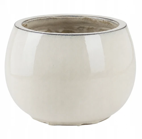 Doniczka ceramiczna osłonka misa dekoracyjna beżowa 33cm
