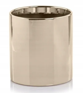 Doniczka ceramiczna osłonka cylinder gładka złota 26 cm