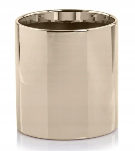 Doniczka ceramiczna osłonka cylinder gładka złota 26 cm