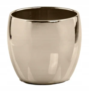 Doniczka ceramiczna osłonka okrągła gładka złota 26 cm
