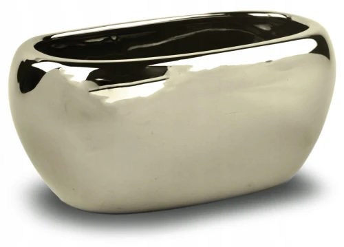 Doniczka ceramiczna osłonka podłużna rynna złota 27x13cm