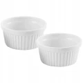 Naczynie żaroodporne ceramiczne okrągłe białe ryflowane 11cm 2szt