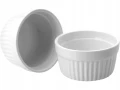 Naczynie żaroodporne ceramiczne okrągłe białe ryflowane 11cm 2szt