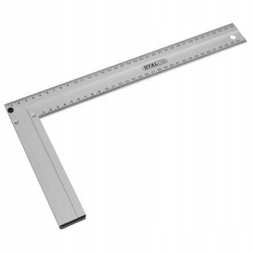 Kątownik stolarski aluminiowy ze skalą pomiarową 45 i 90 stopni 350 mm
