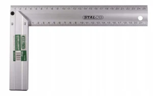Kątownik stolarski aluminiowy wyraźna skala pomiarowa 45 i 90 stopni 300 mm