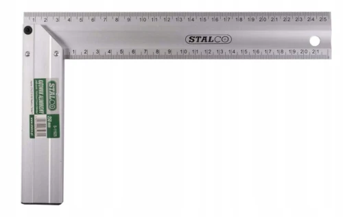 Kątownik stolarski aluminiowy wyraźna skala pomiarowa 45 i 90 stopni 300 mm