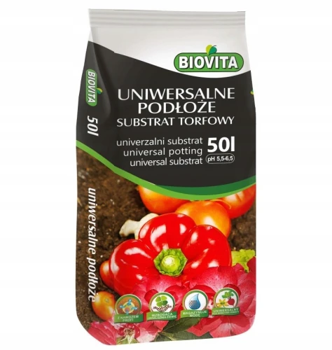 Biovita Substrat torfowy uniwersalne podłoże ogrodnicze 50L