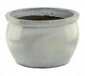 Doniczka ceramiczna osłonka okrągła z pogrubionym rantem beżowa 28 cm