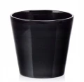 Doniczka ceramiczna osłonka okrągła klasyczna czarna 17 cm