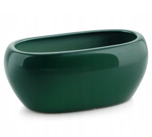 Doniczka ceramiczna osłonka misa dekoracyjna owalna zielona 27cm