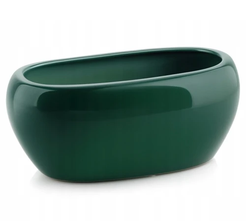 Doniczka ceramiczna osłonka misa dekoracyjna owalna zielona 27cm