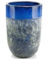 Doniczka ceramiczna osłonka okrągła Vintage wysoka kobaltowa 26 cm
