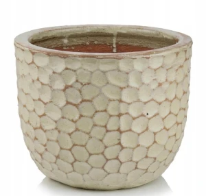 Doniczka ceramiczna osłonka okrągła Vintage beżowa 20 cm