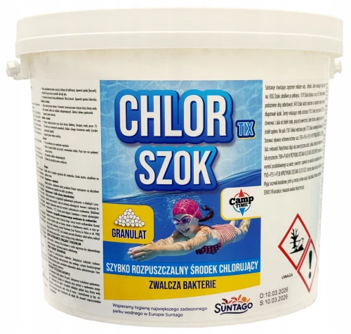ChlorTix Szok Granulat szybko rozpuszczalny chlor do dezynfekcji basenu 3kg