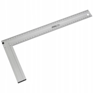 Kątownik stolarski aluminiowy ze skalą pomiarową 45 i 90 stopni 400 mm