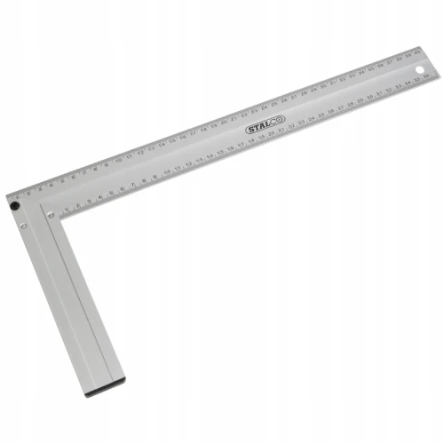 Kątownik stolarski aluminiowy ze skalą pomiarową 45 i 90 stopni 400 mm