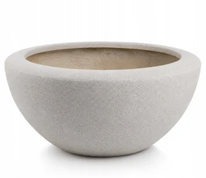 Doniczka ceramiczna misa dekoracyjna struktura betonu beżowa 50 cm
