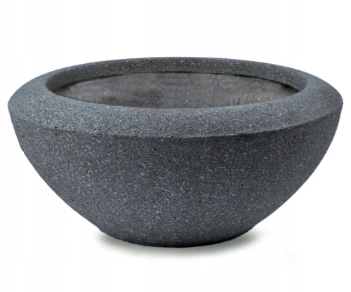 Doniczka ceramiczna misa dekoracyjna struktura betonu grafitowa 37 cm